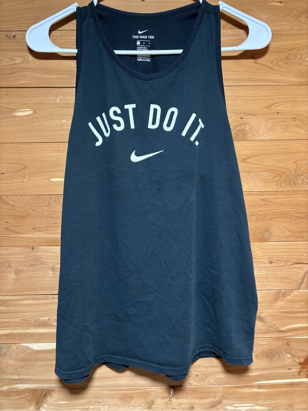 Nike Black Tank Top with White 'Just Do It.' Logo